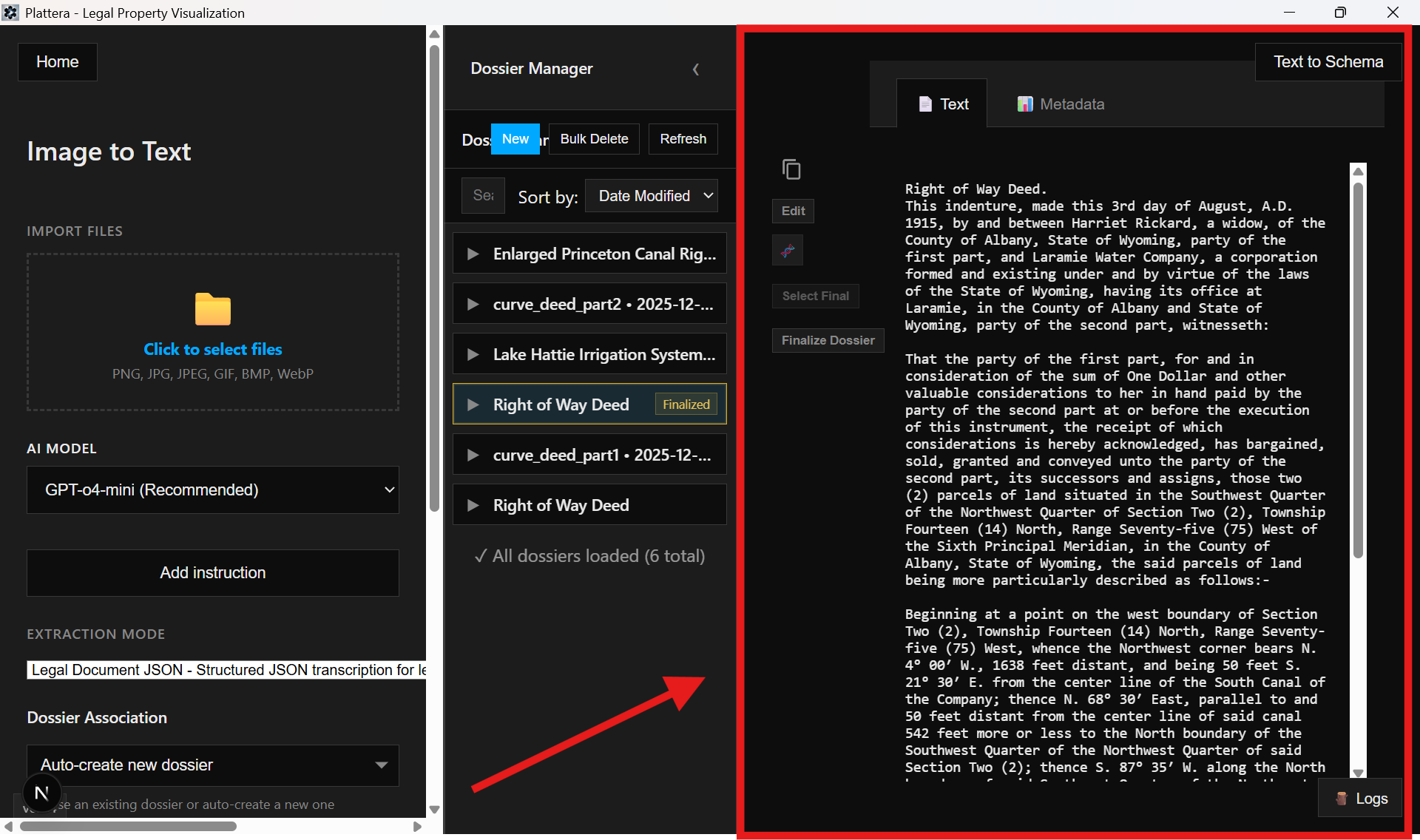 Results viewer highlighted in Image to Text workspace