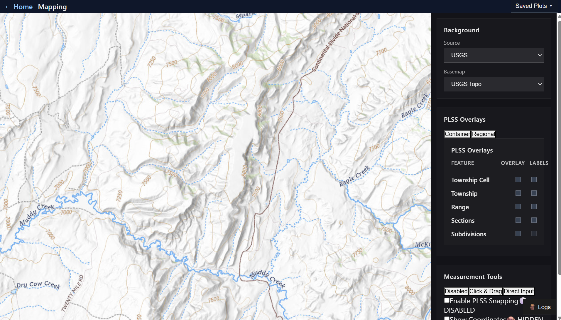 Map workspace viewer layout