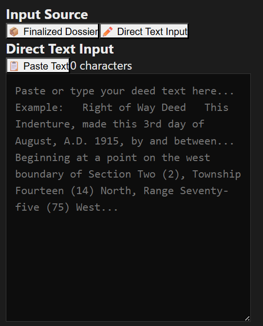 Direct text input view